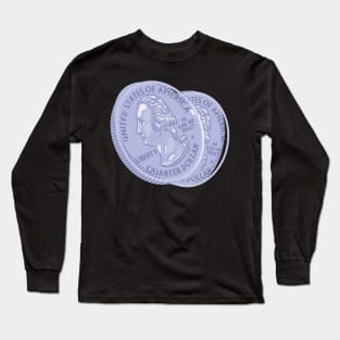 USA Quarter Dollar 25 Cents Coin Collector Gift II Long Sleeve T-Shirt